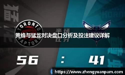 黄蜂与猛龙对决盘口分析及投注建议详解